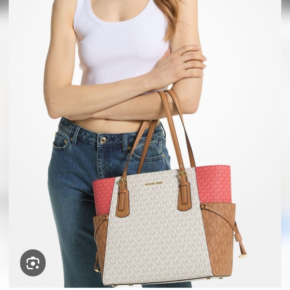 NWT ✅ Michael Kors VOYAGER Tri-Color East West Tote Shoulder Bag ✨NWT